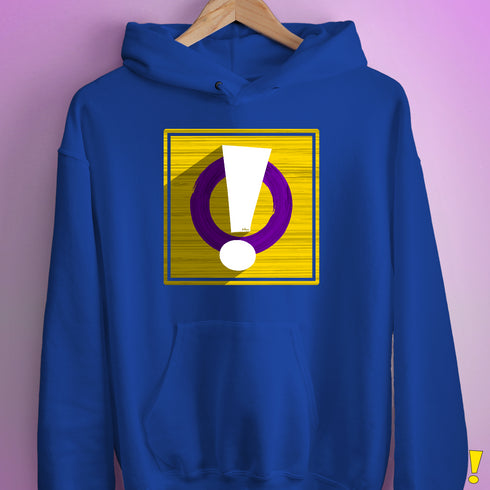 Intersex Pride Flag Exclamation Point Hoodie - Royal Blue